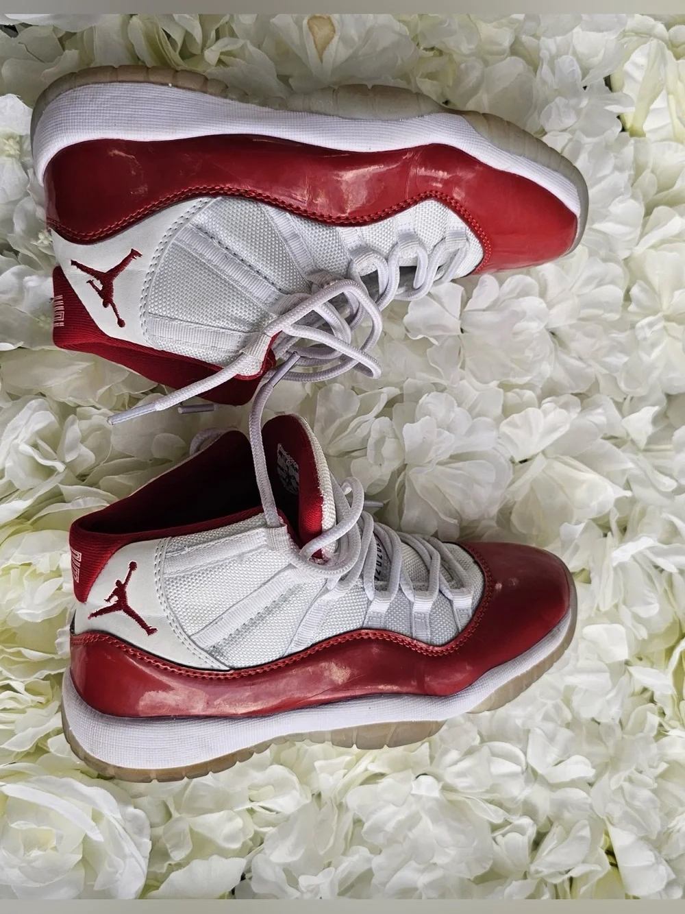 Jordan 11 Style Red White High Top Sneakers Size 7